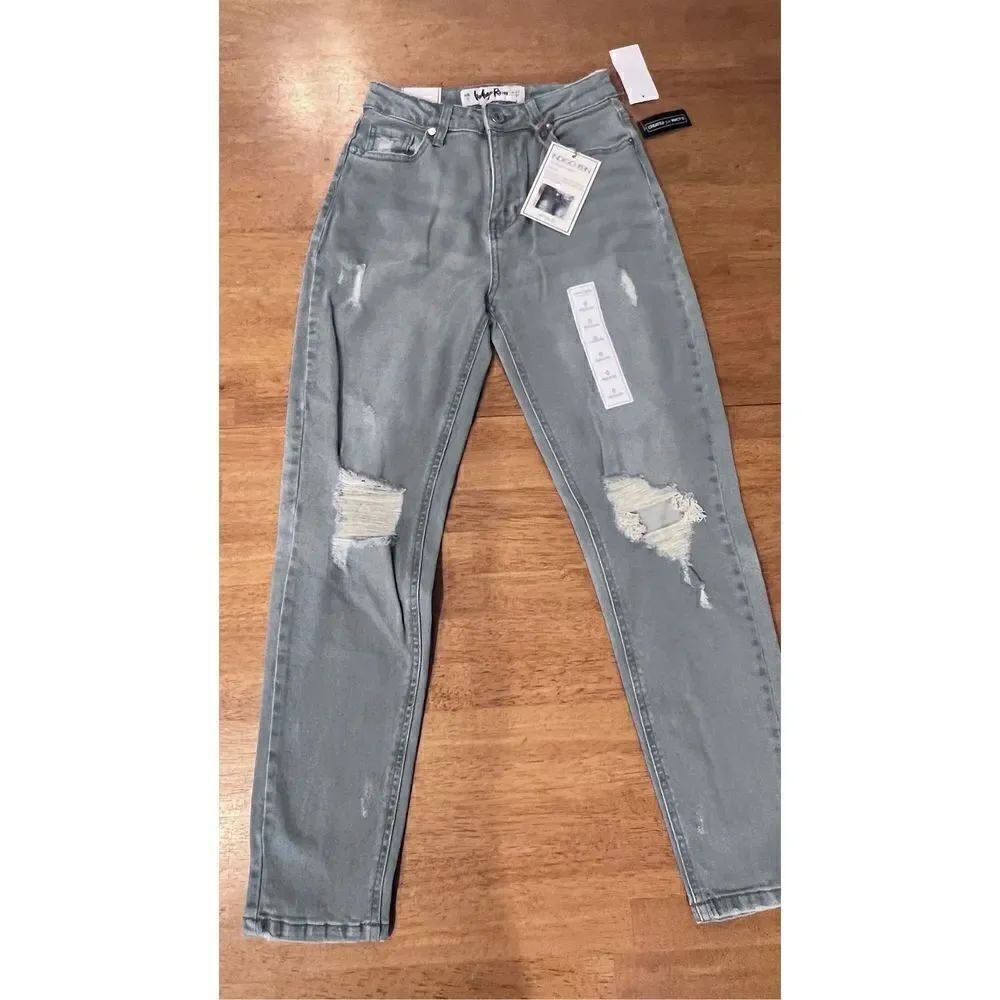 INDIGO-REIN MOM FIT DISTRESSED JEANS SIZE 0 W32 L27 P1-271 NEW